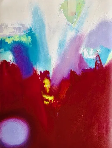 Diana Achtzig: Anfang der Zellexplosion, Ölfarbe auf 230 g Papier, 56 x 42 cm, 2017 Prenzlauer Berg Berlin, 350 €