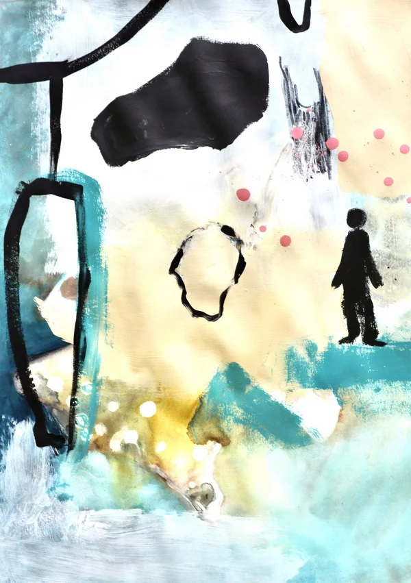 Original Kunst kaufen - 6 - Abstrakte Acryl Gemälde auf Papier - Anton Van De Amoste - 2025 - 450 €