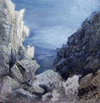Gruppenausstellung "Die Landschaft der Neuen Leipziger Schule" - Felsen mit Lavagestein