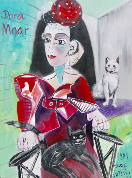 Dora Maar mit zwei Katzen