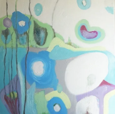 Diana Achtzig: Zellteilung, Ölfarbe auf Leinwand, 80 x 80 cm, 2017 Prenzlauer Berg Berlin, 1.200 €