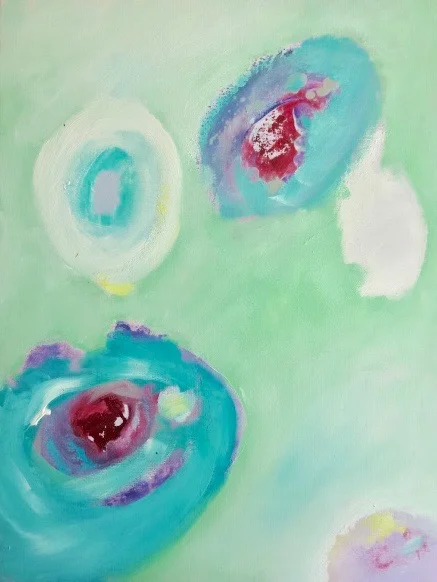 Diana Achtzig: Zellwachstum, Ölfarbe auf 230 g Papier, 48 x 36 cm, 2017 Prenzlauer Berg Berlin, 250 €