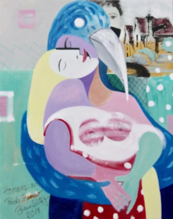 Diana Achtzig Hommage an Pablo Picasso III., Ölfarbe auf Leinwand, 100 x 90 cm, Berlin 2018