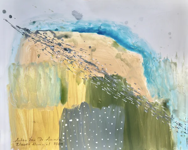 Original Kunst kaufen - VERKAUFT- Blauer Himmel - Abstrakte Acryl Gemälde auf Papier - Anton Van De Amoste - 2025 - 450 €
