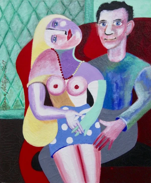 Diana Achtzig Hommage an Pablo Picasso V., Eitempera auf Leinwand, 60 x 50 cm, Berlin 2018