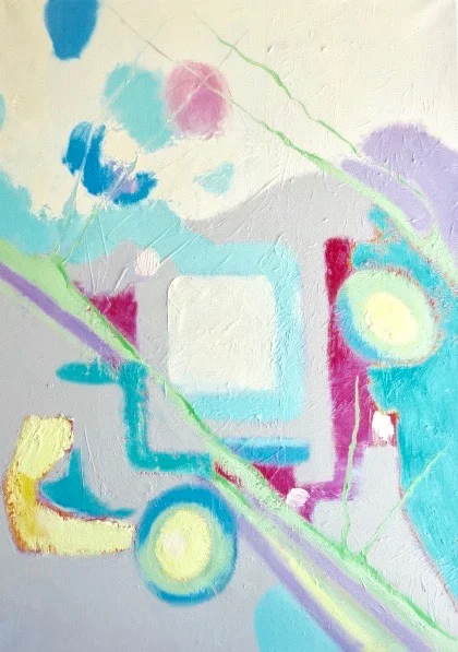 Diana Achtzig: Entstehung der Eizelle, Ölfarbe auf Leinwand, 70 x 50 cm, 2012-2017 Prenzlauer Berg Berlin, 900 €