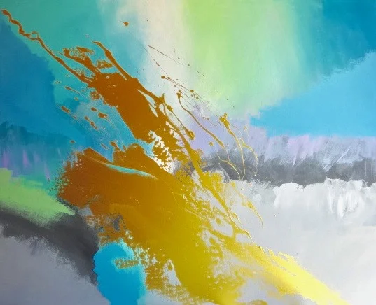 Diana Achtzig: Die Urzelle formt sich, Acrylfarbe auf Leinwand, 80 x 100 cm, 2017 Prenzlauer Berg Berlin, 1.200 €