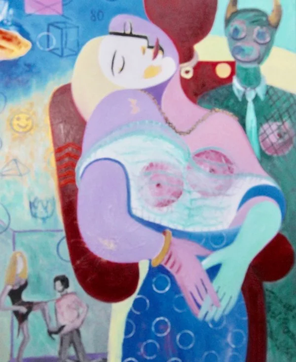 Diana Achtzig Hommage an Pablo Picasso IV., Ölfarbe auf Leinwand, 100 x 90 cm, Berlin 2018
